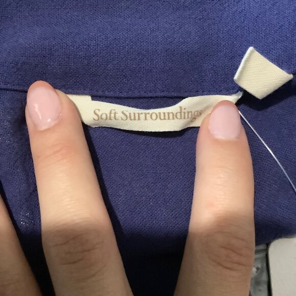 Soft Surroundings Benedetta Guaze Topper Women Medium Patriot Blue Cotton NWT - Picture 5 of 12